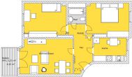 Grundriss - Helle 3-Zimmer-Wohnung